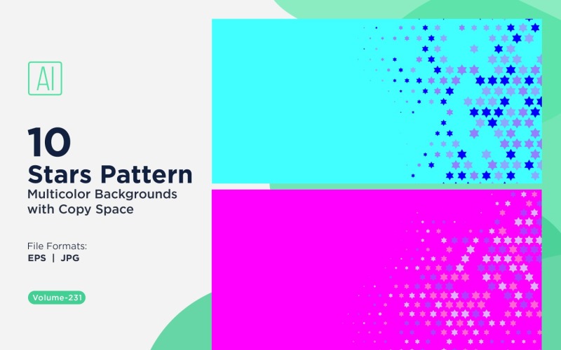 Fondo con patrón de estrellas en varios colores 231