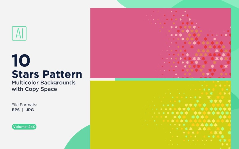 Fondo con patrón de estrellas en varios colores 240