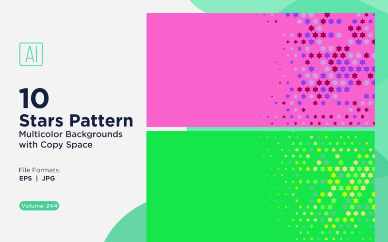 Fondo con patrón de estrellas en varios colores 244