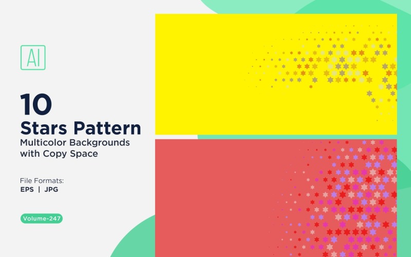 Fondo con patrón de estrellas en varios colores 247