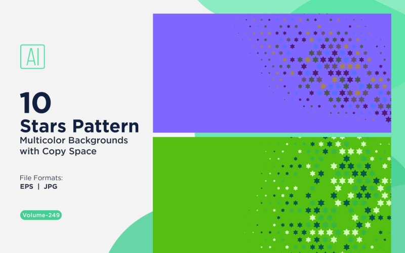 Fondo con patrón de estrellas en varios colores 249