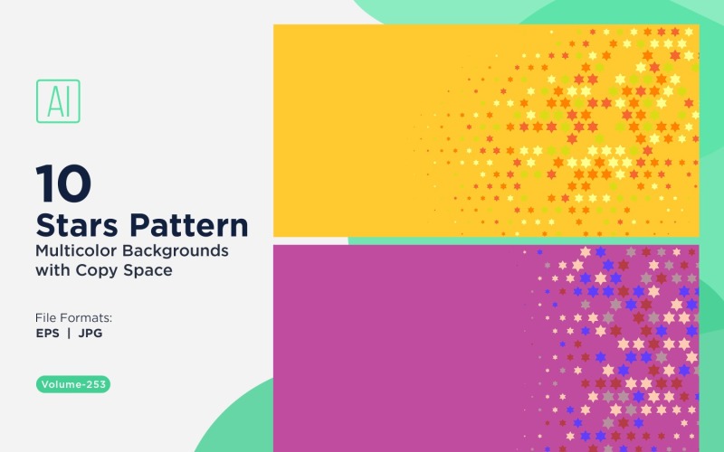 Fondo con patrón de estrellas en varios colores 253