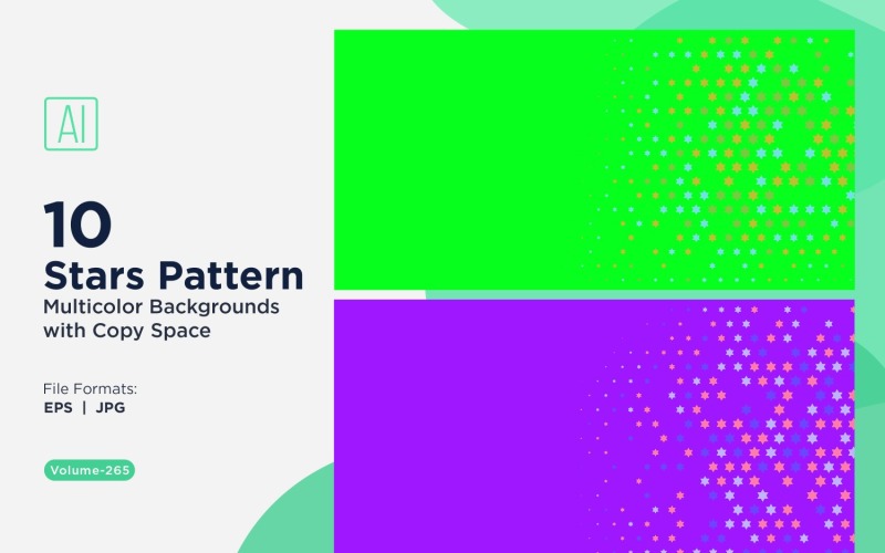 Fondo con patrón de estrellas en varios colores 265