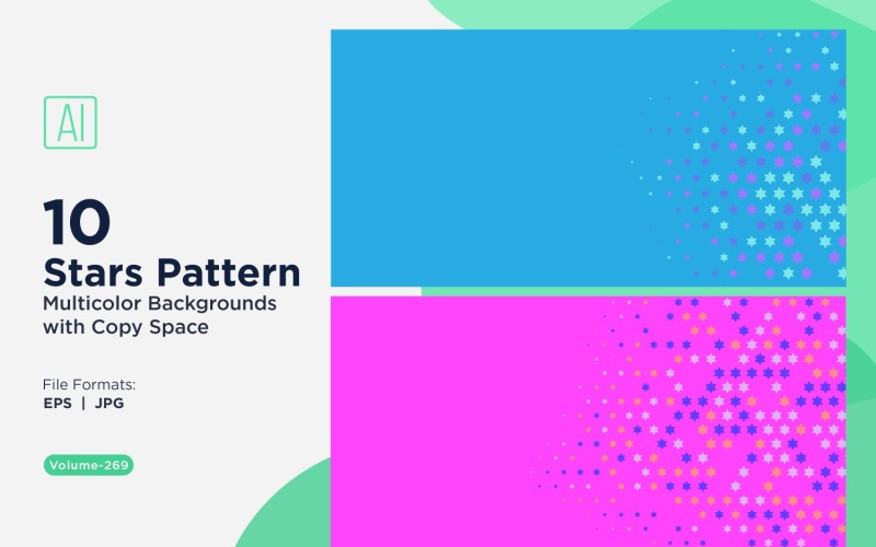 Fondo con patrón de estrellas en varios colores 269