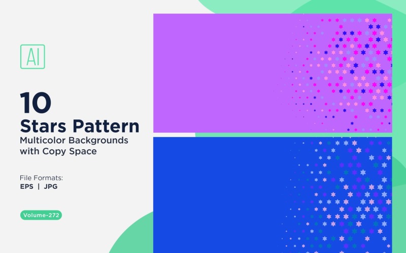 Fondo con patrón de estrellas en varios colores 272