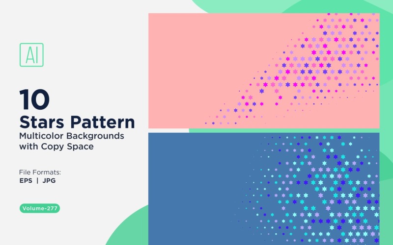 Fondo con patrón de estrellas en varios colores 277