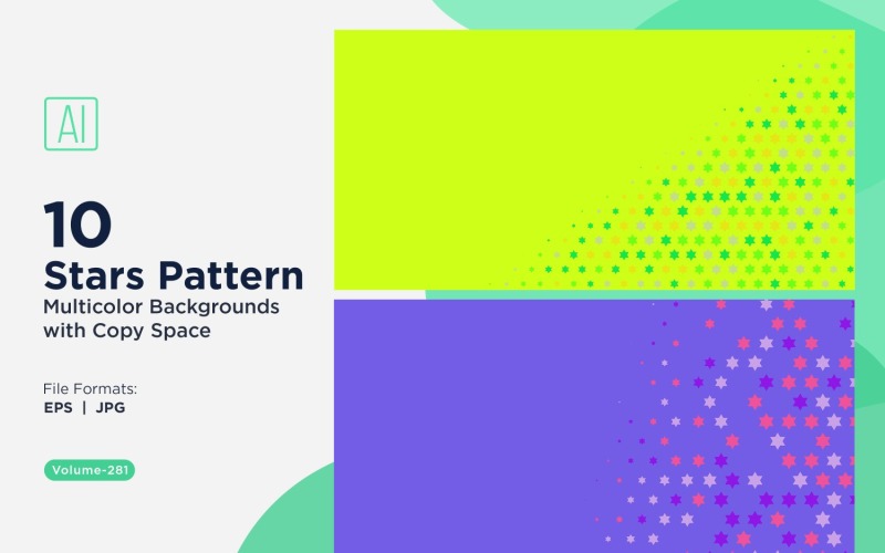 Fondo con patrón de estrellas en varios colores 281