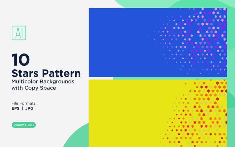 Fondo con patrón de estrellas en varios colores 287