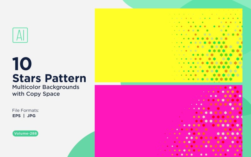 Fondo con patrón de estrellas en varios colores 288