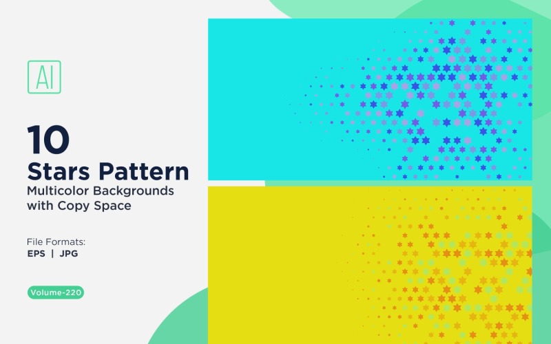 Fundo com padrão de estrelas multicores 220