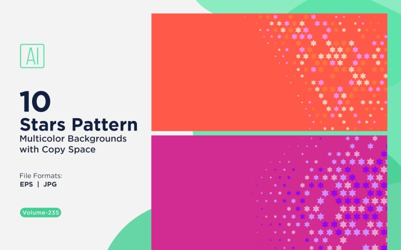 Fundo com padrão de estrelas multicores 235