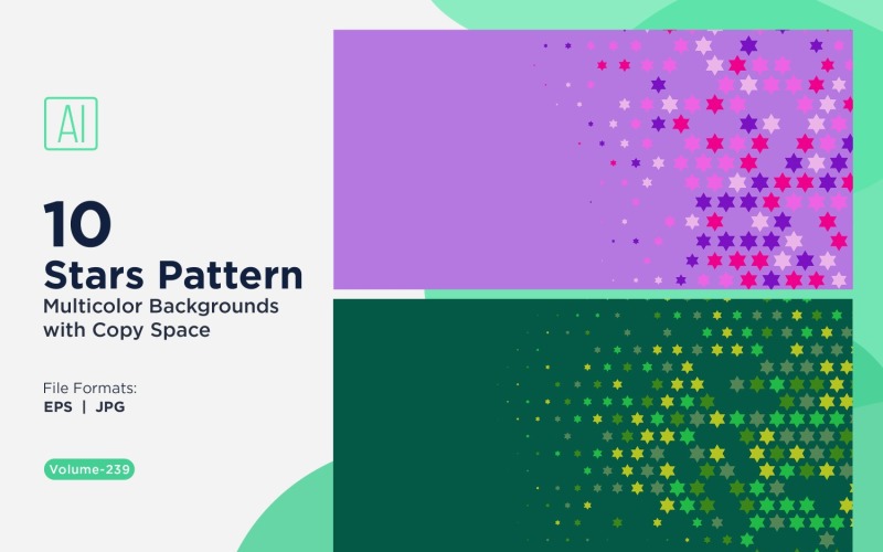 Fundo com padrão de estrelas multicores 239