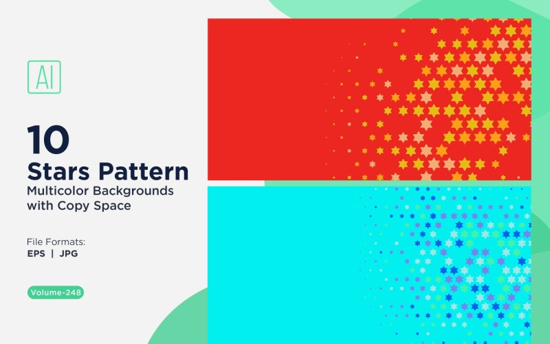 Fundo com padrão de estrelas multicores 248