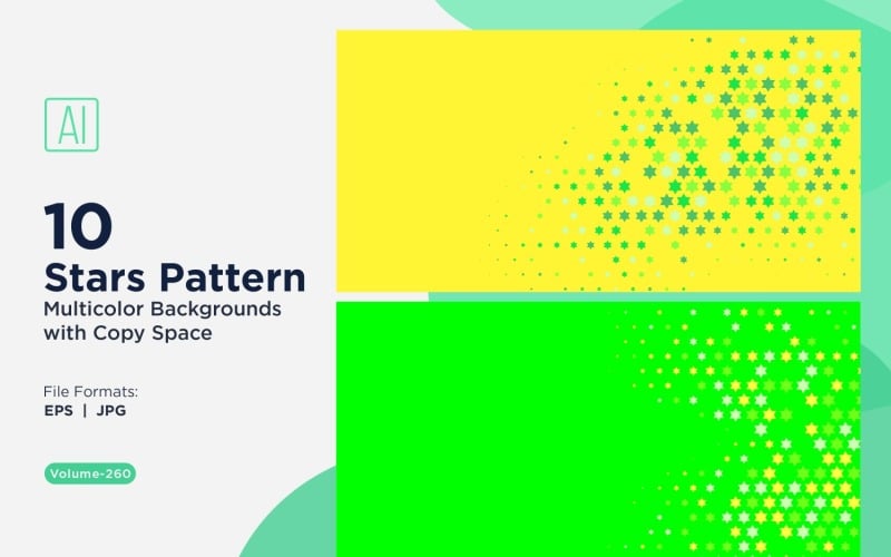 Fundo com padrão de estrelas multicores 260