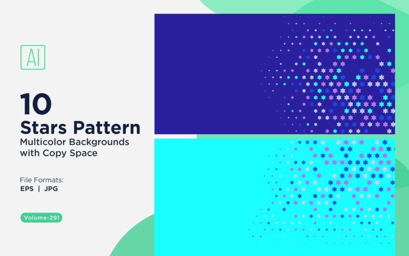 Fundo com padrão de estrelas multicores 291