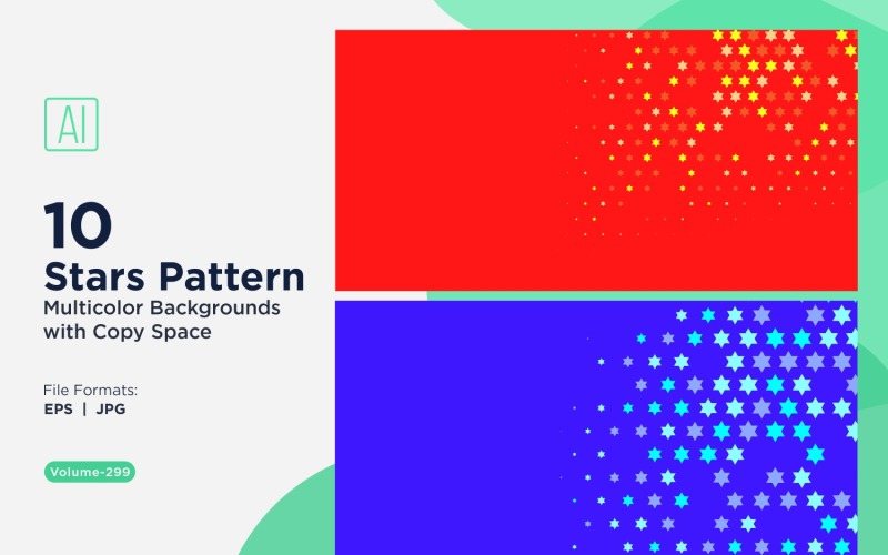 Fundo com padrão de estrelas multicores 299