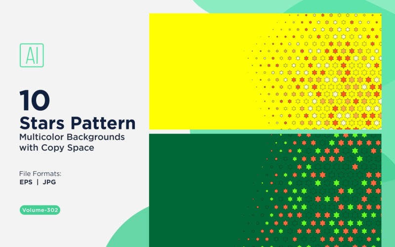 Fond à motif étoilé multicolore 302