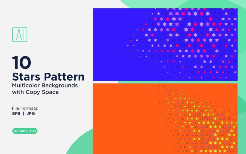 Fond à motif étoilé multicolore 303