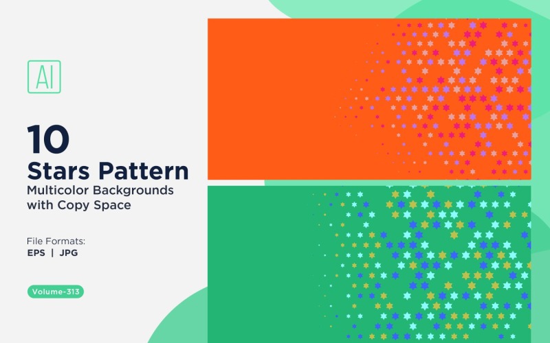 Fond à motif étoilé multicolore 313