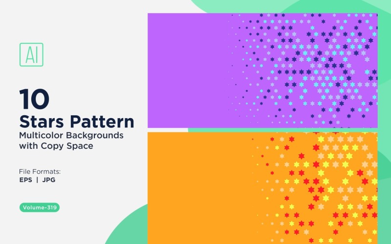 Fond à motif étoilé multicolore 319