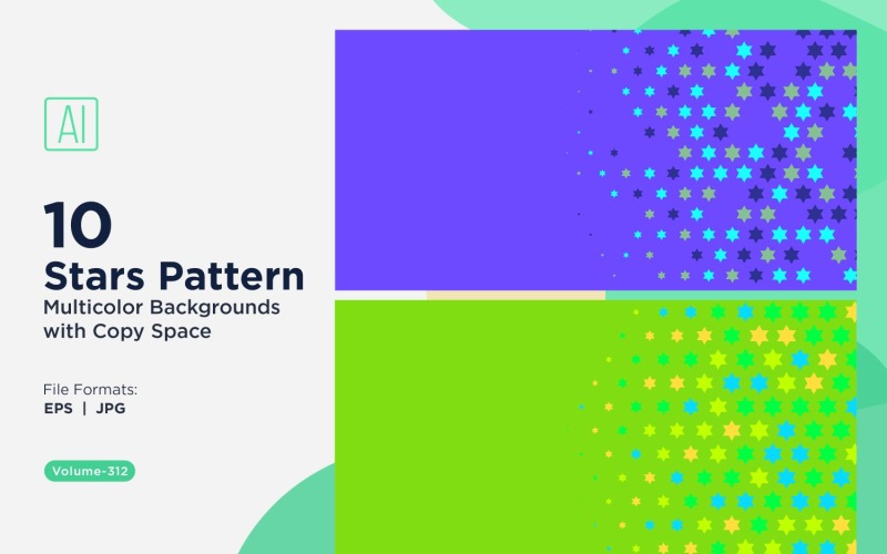 Fondo con patrón de estrellas en varios colores 312