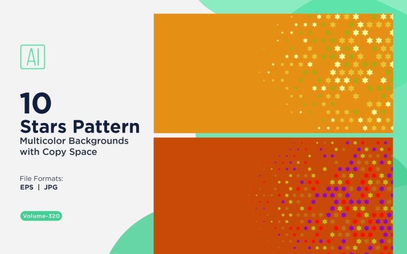 Fondo con patrón de estrellas en varios colores 320