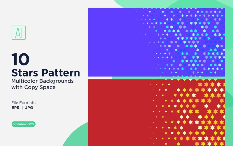 Fondo con patrón de estrellas en varios colores 325