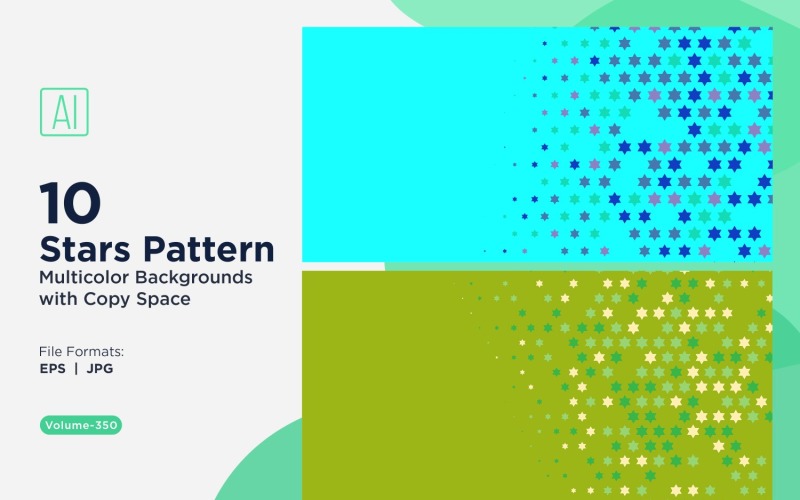 Fondo con patrón de estrellas en varios colores 350