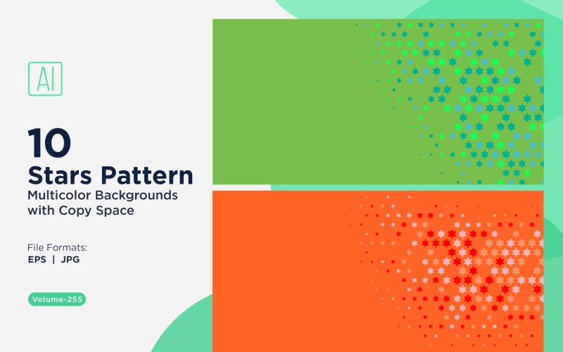 Fundo com padrão de estrelas multicores 255