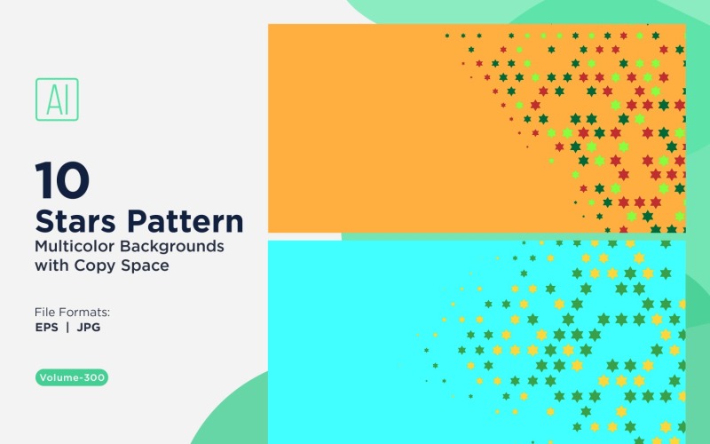 Fundo com padrão de estrelas multicores 300