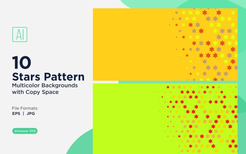Fundo com padrão de estrelas multicores 310