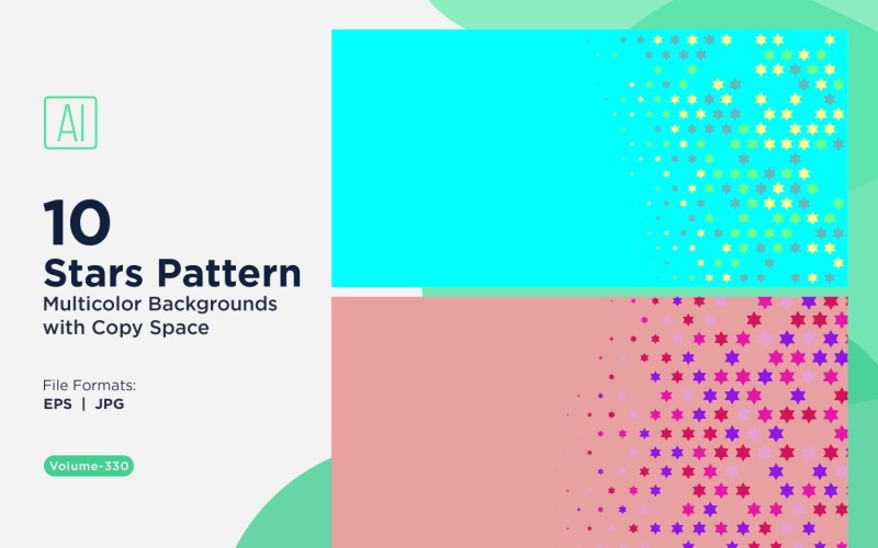 Fundo com padrão de estrelas multicores 330