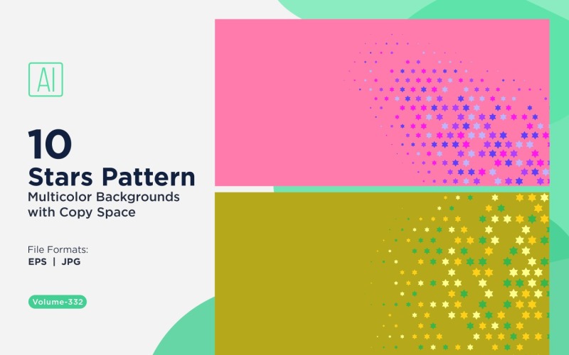 Fundo com padrão de estrelas multicores 332