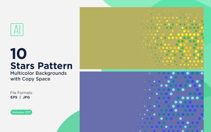 Fundo com padrão de estrelas multicores 337