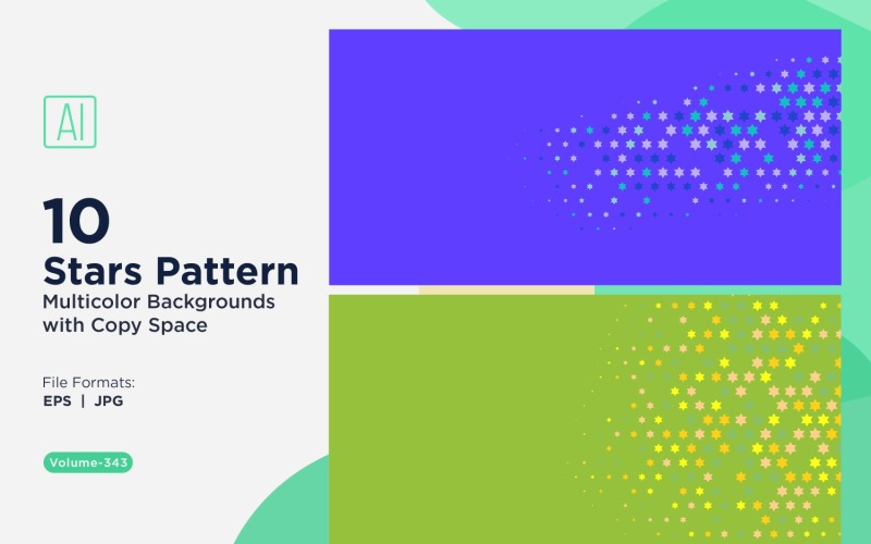 Fundo com padrão de estrelas multicores 343