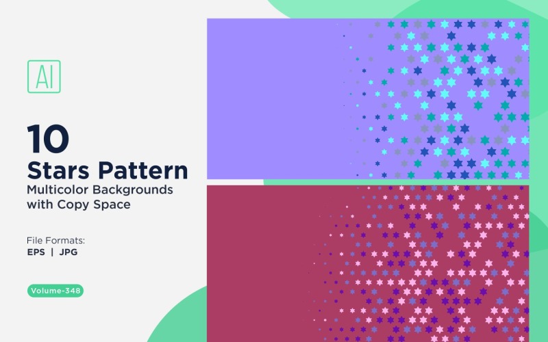 Fundo com padrão de estrelas multicores 348