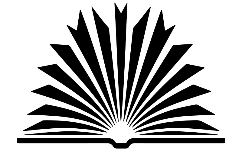 Buch-Silhouette, Vektorgrafik mit weißem Hintergrund