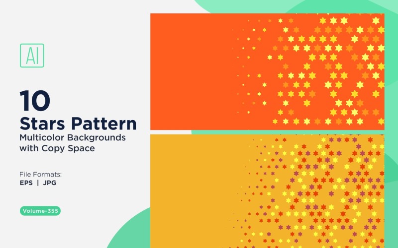 Fond à motif d'étoiles multicolores 355