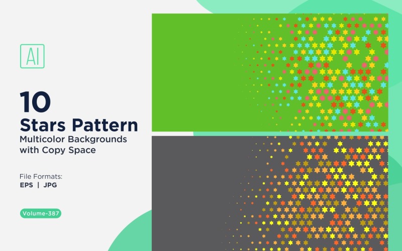 Fond à motif d'étoiles multicolores 387