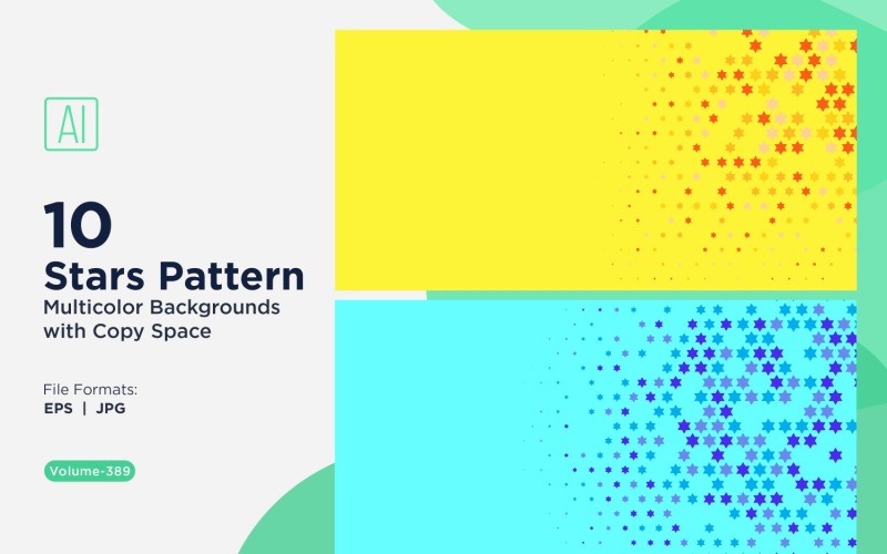 Fond à motif d'étoiles multicolores 389