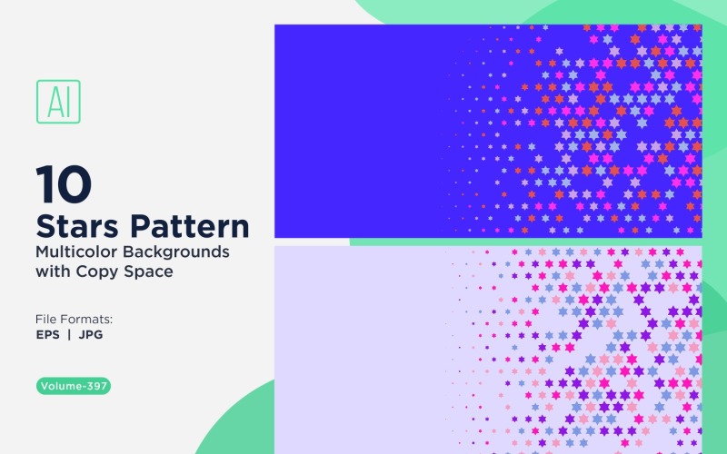 Fond à motif d'étoiles multicolores 397