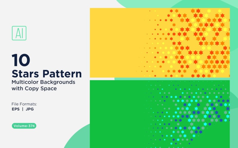 Fond à motif étoilé multicolore 374
