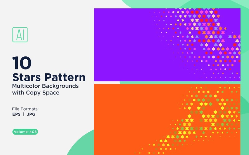 Fond à motif étoilé multicolore 408