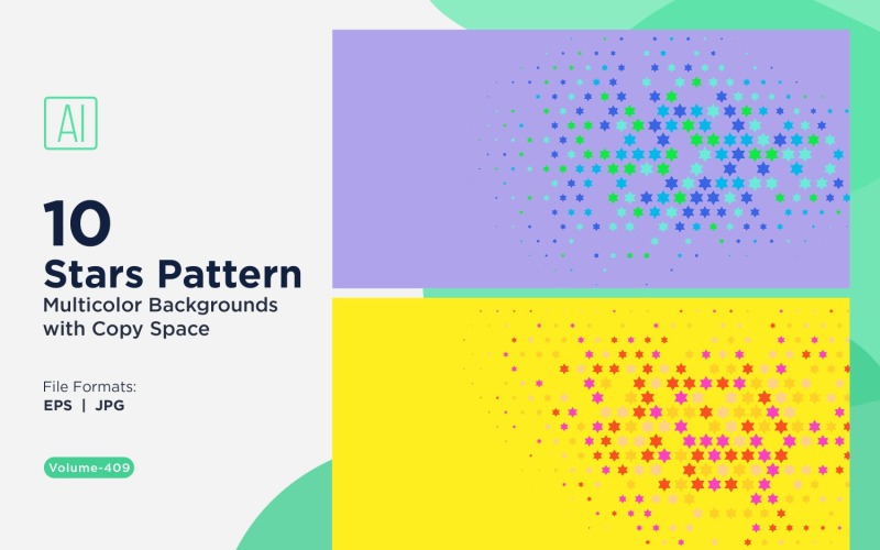 Fond à motif étoilé multicolore 409