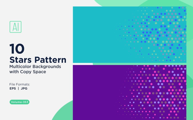 Fondo con patrón de estrellas en varios colores 353