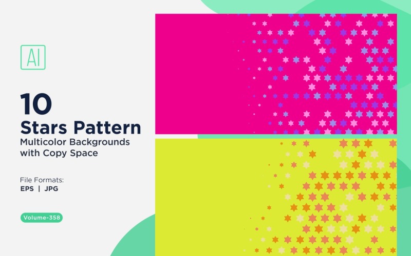 Fondo con patrón de estrellas en varios colores 358