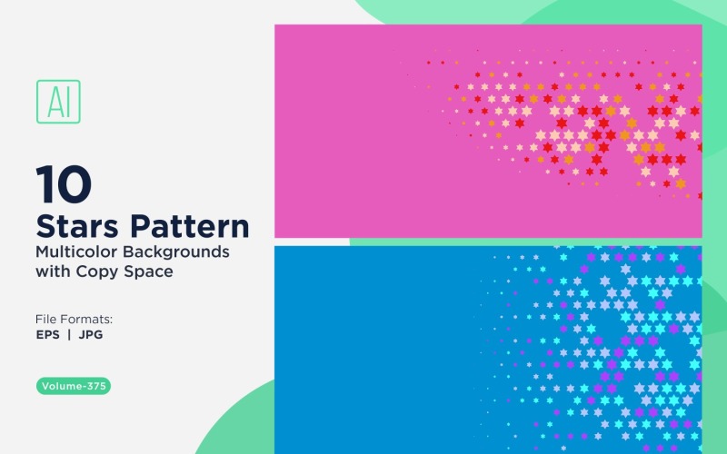 Fondo con patrón de estrellas en varios colores 375