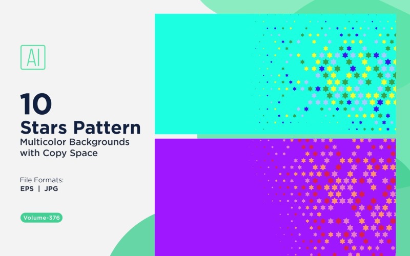 Fondo con patrón de estrellas en varios colores 376