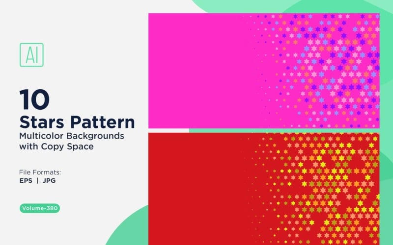 Fondo con patrón de estrellas en varios colores 380