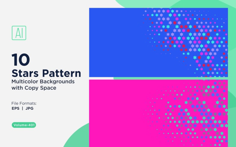 Fondo con patrón de estrellas en varios colores 401